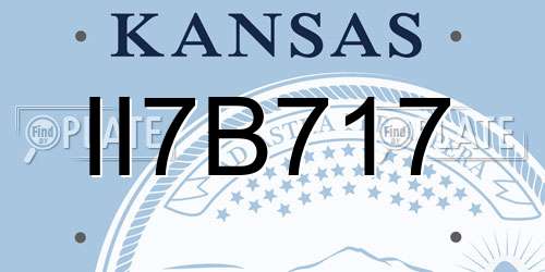 II7B717 Kansas License Plate