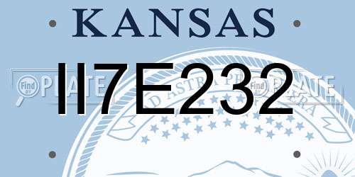 II7E232 Kansas License Plate