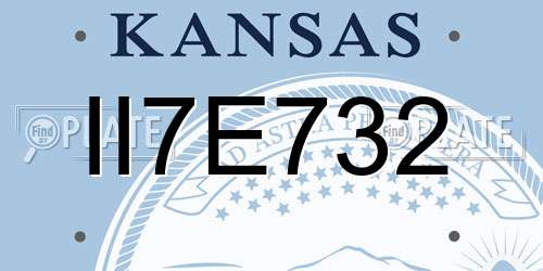 II7E732 Kansas License Plate