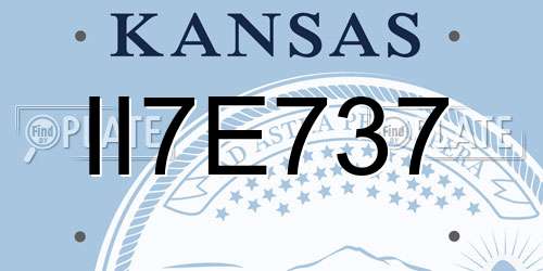 II7E737 Kansas License Plate
