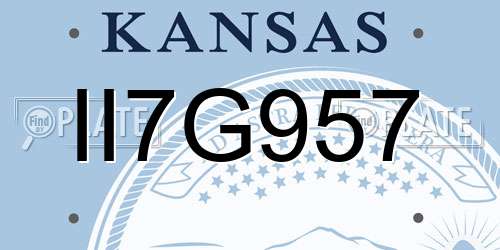 II7G957 Kansas License Plate