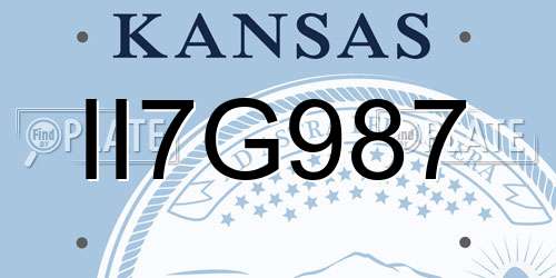 II7G987 Kansas License Plate