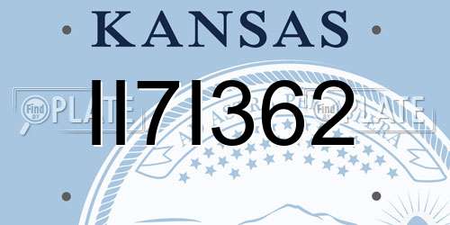 II7I362 Kansas License Plate