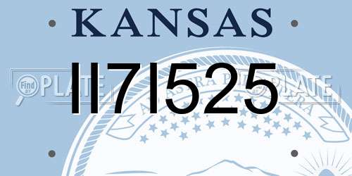 II7I525 Kansas License Plate
