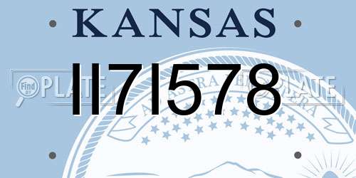 II7I578 Kansas License Plate