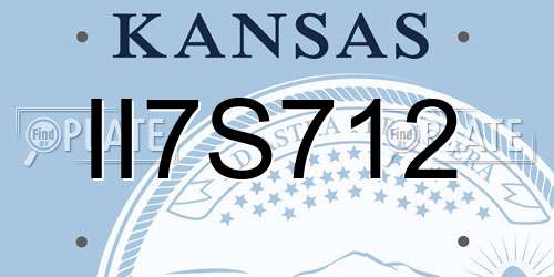 II7S712 Kansas License Plate