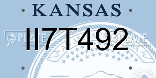 II7T492 Kansas License Plate