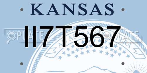 II7T567 Kansas License Plate