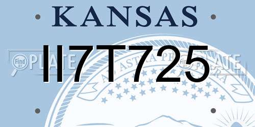 II7T725 Kansas License Plate