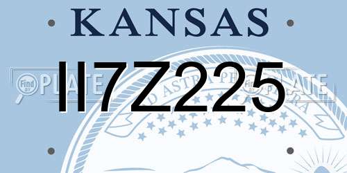 II7Z225 Kansas License Plate