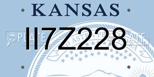 II7Z228 Kansas License Plate