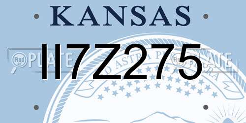 II7Z275 Kansas License Plate