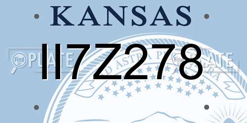 II7Z278 Kansas License Plate