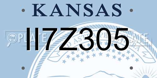 II7Z305 Kansas License Plate