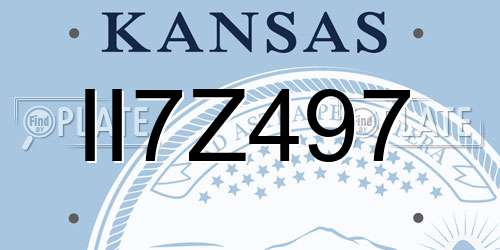 II7Z497 Kansas License Plate