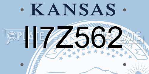 II7Z562 Kansas License Plate