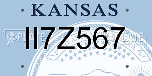 II7Z567 Kansas License Plate