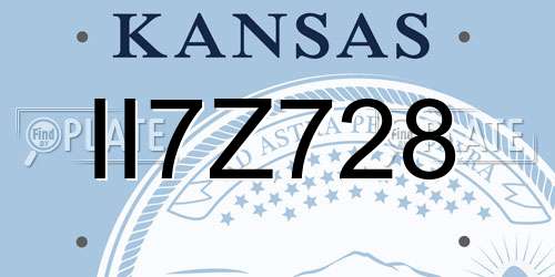 II7Z728 Kansas License Plate