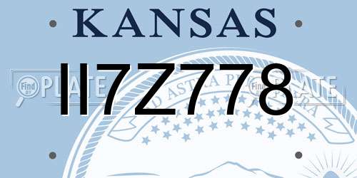 II7Z778 Kansas License Plate