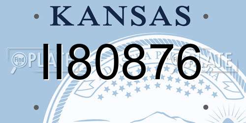 II80876 Kansas License Plate