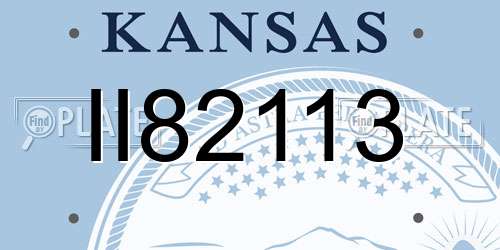 II82113 Kansas License Plate
