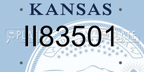II83501 Kansas License Plate