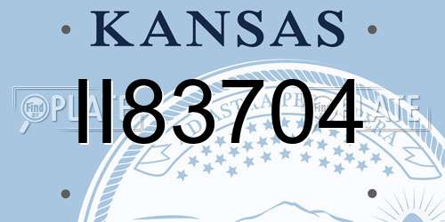 II83704 Kansas License Plate
