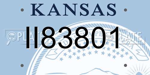 II83801 Kansas License Plate