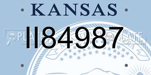 II84987 Kansas License Plate