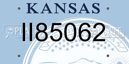 II85062 Kansas License Plate