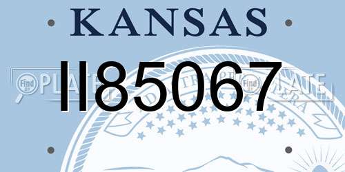 II85067 Kansas License Plate