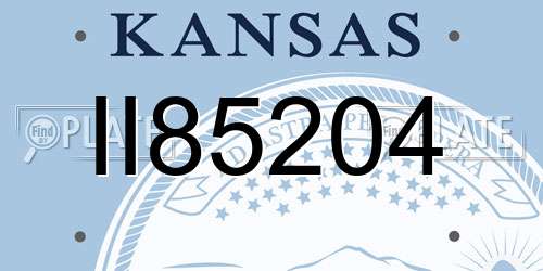 II85204 Kansas License Plate