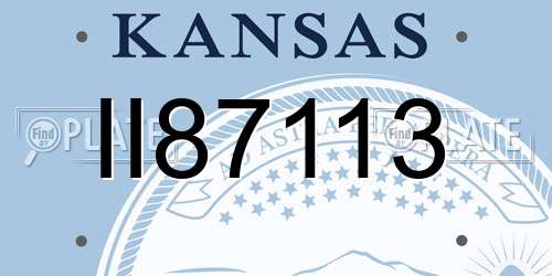 II87113 Kansas License Plate