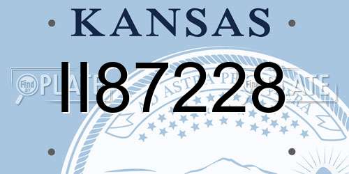 II87228 Kansas License Plate