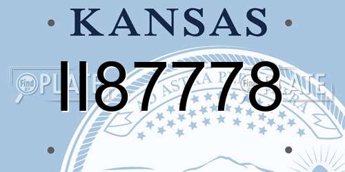 II87778 Kansas License Plate