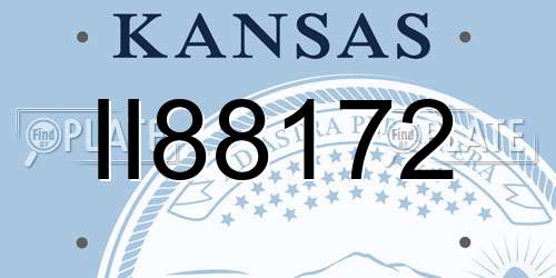 II88172 Kansas License Plate