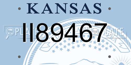 II89467 Kansas License Plate