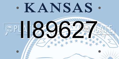 II89627 Kansas License Plate