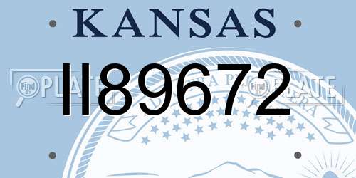 II89672 Kansas License Plate
