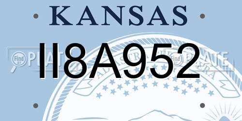 II8A952 Kansas License Plate