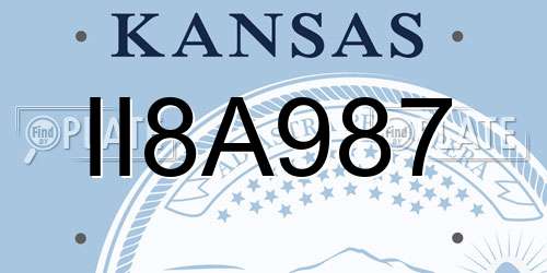II8A987 Kansas License Plate