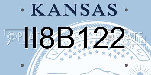 II8B122 Kansas License Plate