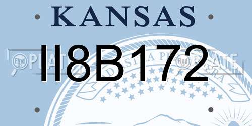 II8B172 Kansas License Plate