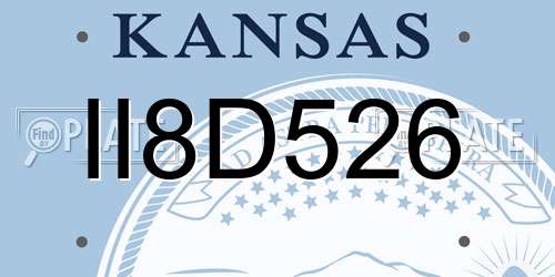 II8D526 Kansas License Plate