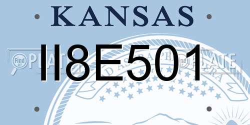 II8E501 Kansas License Plate