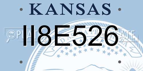 II8E526 Kansas License Plate