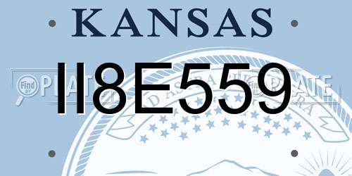 II8E559 Kansas License Plate