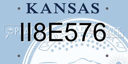 II8E576 Kansas License Plate