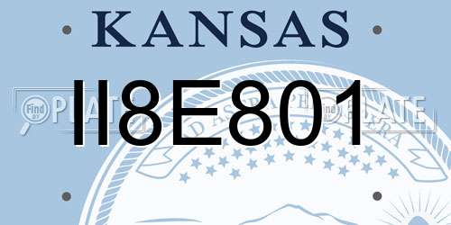 II8E801 Kansas License Plate