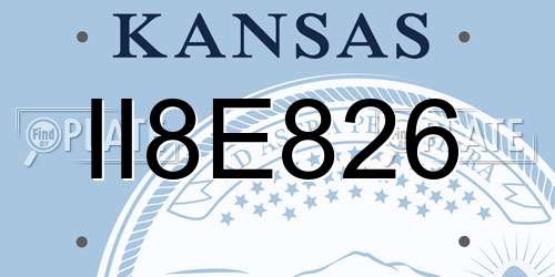 II8E826 Kansas License Plate
